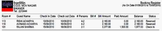 Booking Report