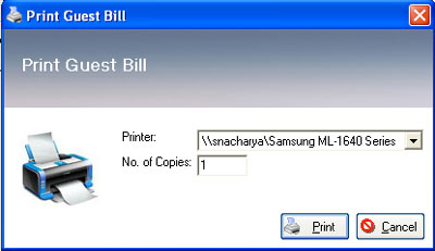 Printing Guest Bill